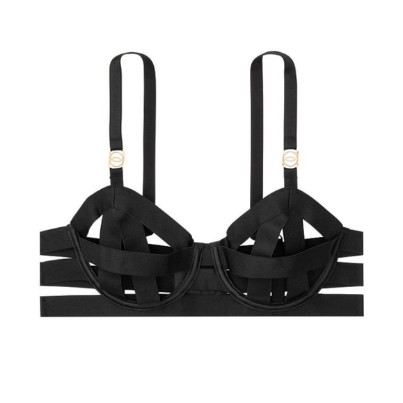 Victoria secret-Black "Bond Girl Caged"-Strapped Balconette bra - Picture 1 of 4